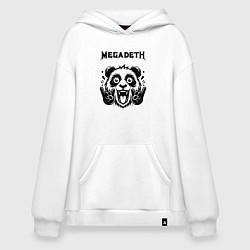Толстовка-худи оверсайз Megadeth - rock panda, цвет: белый