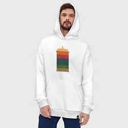 Толстовка-худи оверсайз Tardis colors, цвет: белый — фото 2