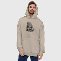 Толстовка-худи оверсайз Модный зайчишка, цвет: миндальный — фото 2