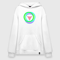 Толстовка-худи оверсайз Кольца окружностей с треугольником, цвет: белый