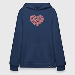 Толстовка-худи оверсайз Hearts love, цвет: тёмно-синий