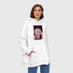 Толстовка-худи оверсайз Джузо Сузуя следователь, цвет: белый — фото 2