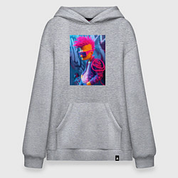 Толстовка-худи оверсайз Bart Simpson - punk, цвет: меланж