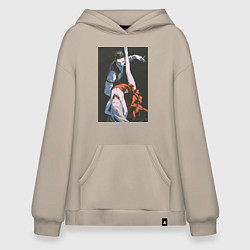 Толстовка-худи оверсайз Ведьма и чудовище Ашаф танец, цвет: миндальный