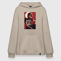 Толстовка-худи оверсайз Сара коннор - нет судьбы, цвет: миндальный