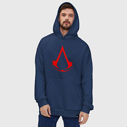 Толстовка-худи оверсайз Red logo of assassins, цвет: тёмно-синий — фото 2