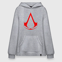 Толстовка-худи оверсайз Red logo of assassins, цвет: меланж