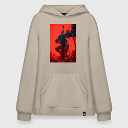 Толстовка-худи оверсайз Берсерк Гатс Драгонслейер, цвет: миндальный