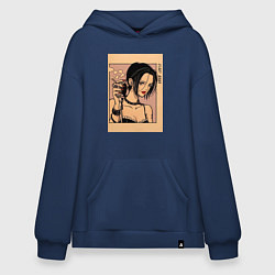 Толстовка-худи оверсайз Нана Осаки Вокалистка панк-группы Black Stones, цвет: тёмно-синий