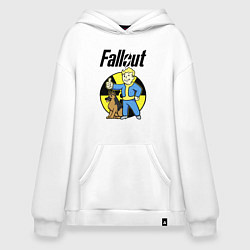 Толстовка-худи оверсайз Vault boy and dog, цвет: белый