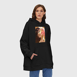 Толстовка-худи оверсайз Клинок, рассекающий демонов Обанай Игуро, цвет: черный — фото 2