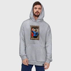 Толстовка-худи оверсайз Вязанный Сталин грозит пальцем - детское творчеств, цвет: меланж — фото 2