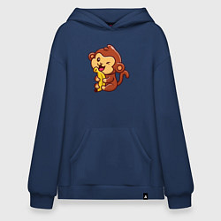 Толстовка-худи оверсайз Monkey banana, цвет: тёмно-синий