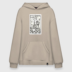 Толстовка-худи оверсайз Девятые врата In vain Люцифер LCF, цвет: миндальный