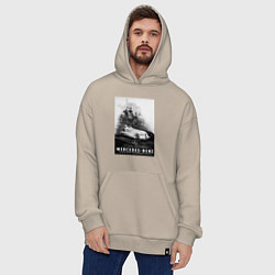 Толстовка-худи оверсайз Mercedes benz раритетный, цвет: миндальный — фото 2