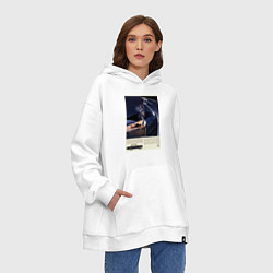 Толстовка-худи оверсайз Mercedes-benz автомобиль ретро, цвет: белый — фото 2