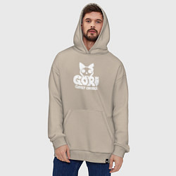 Толстовка-худи оверсайз Goro cuddly carnage logo, цвет: миндальный — фото 2