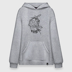 Толстовка-худи оверсайз Человек-бензопила Денджи Макима, цвет: меланж