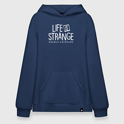 Толстовка-худи оверсайз Life is strange double exposure logo, цвет: тёмно-синий