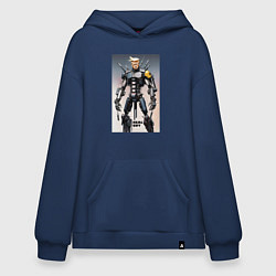 Толстовка-худи оверсайз Cyber Trump is real guy - ai art, цвет: тёмно-синий