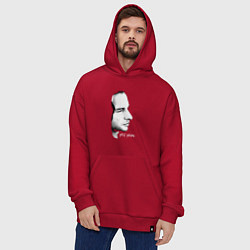 Толстовка-худи оверсайз Dave Gahan from depeche mode face, цвет: красный — фото 2