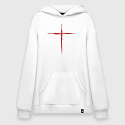Толстовка-худи оверсайз Кровавый Крест, цвет: белый