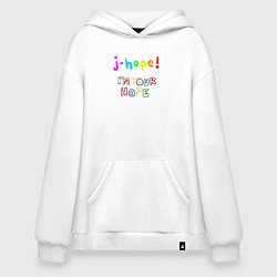 Толстовка-худи оверсайз BTS J-hope! Im Your Hope, цвет: белый