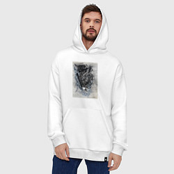 Толстовка-худи оверсайз Абстрактная графика Blue, цвет: белый — фото 2