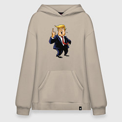 Толстовка-худи оверсайз Злой Трамп, цвет: миндальный
