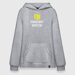 Худи оверсайз FBI white text