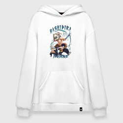 Толстовка-худи оверсайз Клинок рассекающий демонов Hashibira Inosuke, цвет: белый