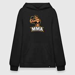 Толстовка-худи оверсайз Fighter MMA, цвет: черный