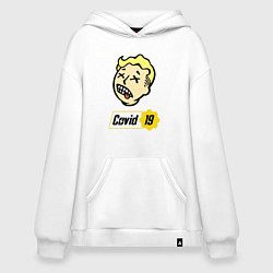 Толстовка-худи оверсайз Vault boy - covid 19, цвет: белый