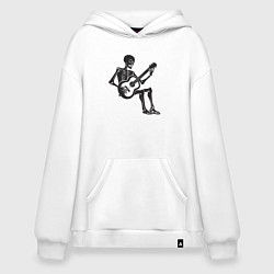 Толстовка-худи оверсайз Скелет гитарист, цвет: белый