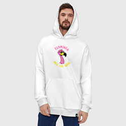 Толстовка-худи оверсайз Flamingo all the way, цвет: белый — фото 2