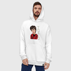 Толстовка-худи оверсайз Tokio - money heist, цвет: белый — фото 2