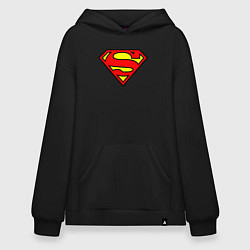 Толстовка-худи оверсайз Superman logo, цвет: черный