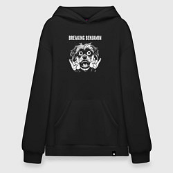 Толстовка-худи оверсайз Breaking Benjamin rock dog, цвет: черный