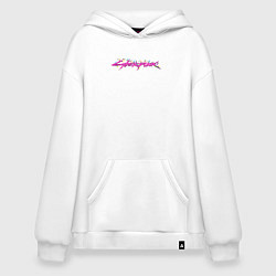 Толстовка-худи оверсайз Гирлянда Cyberpunk 2077, цвет: белый