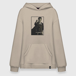 Толстовка-худи оверсайз Что в коробке Brad Pitt, цвет: миндальный