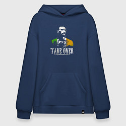 Толстовка-худи оверсайз Conor take over, цвет: тёмно-синий