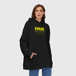 Толстовка-худи оверсайз May the force be with you Star wars, цвет: черный — фото 2