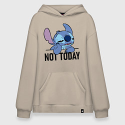 Толстовка-худи оверсайз Не сегодня Стич, цвет: миндальный