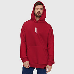Толстовка-худи оверсайз Skrillex - logo, цвет: красный — фото 2