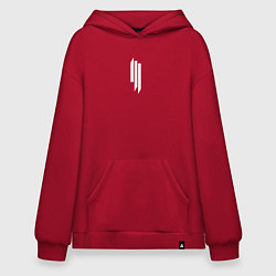 Толстовка-худи оверсайз Skrillex - logo, цвет: красный