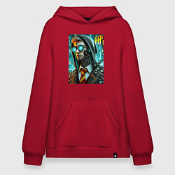 Толстовка-худи оверсайз Cyber Harry Potter - ai art fantasy, цвет: красный