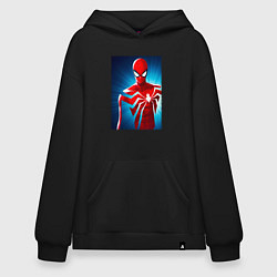 Толстовка-худи оверсайз Новый человек паук игра, цвет: черный