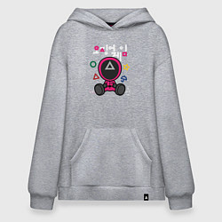 Толстовка-худи оверсайз Squid game boy, цвет: меланж