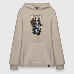 Толстовка-худи оверсайз Biker mice, цвет: миндальный