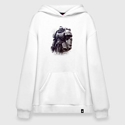 Толстовка-худи оверсайз Космодесантник после битвы, цвет: белый